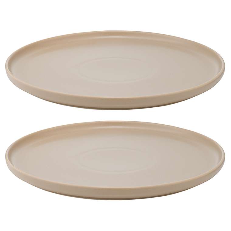 Набор из двух тарелок из коллекции Essential бежевого цвета 