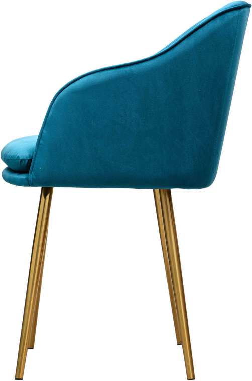 Кресло в обивке из велюра синего цвета