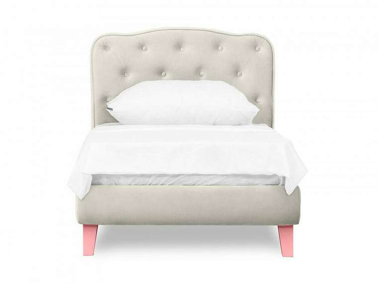 Кровать Candy 80х160 белого цвета с розовыми ножками