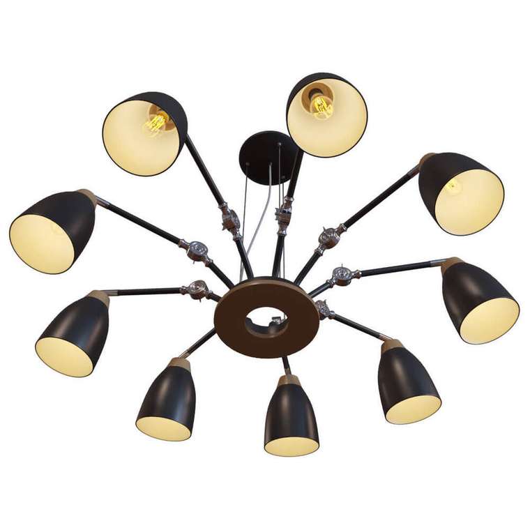 Подвесная люстра Watchman Loft4402/9Bl (дерево, цвет черный)