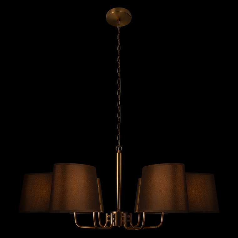 Подвесная люстра Hilton 10527/6 Brass (ткань, цвет коричневый)