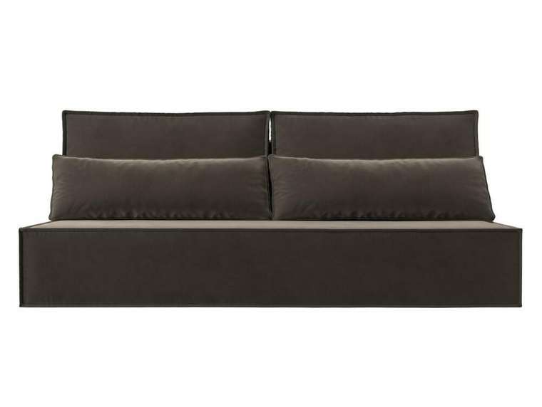 Прямой диван-кровать Фабио Лайт коричневого цвета