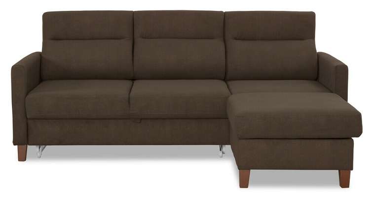 Угловой диван-кровать Марсель темно-коричневого цвета