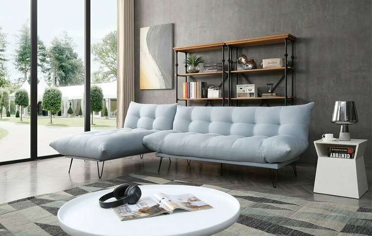 Угловой диван-трансформер Savona голубого цвета
