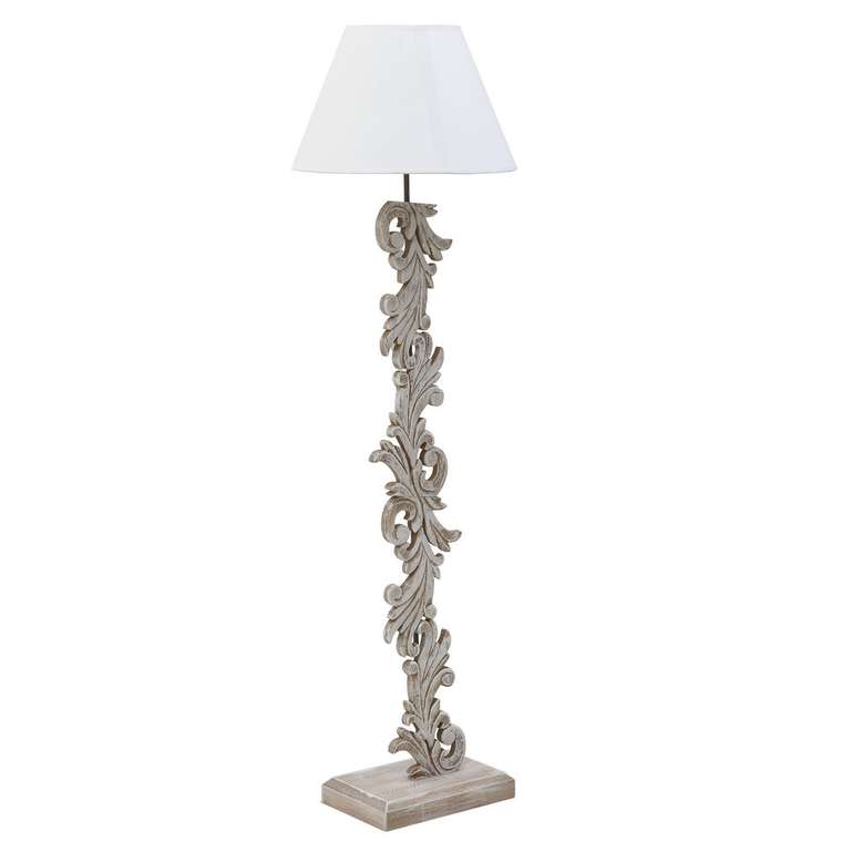 Лампа напольная с белым абажуром