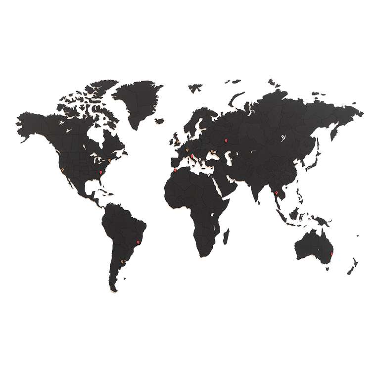 Пазл «карта мира» черная 150х90 см new