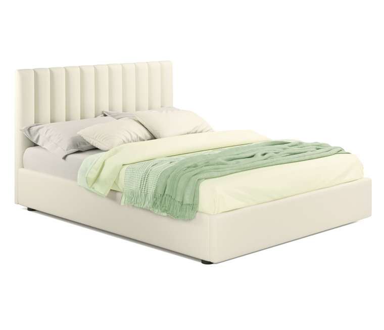 Кровать с подъемным механизмом Olivia 140х200 светло-бежевого цвета