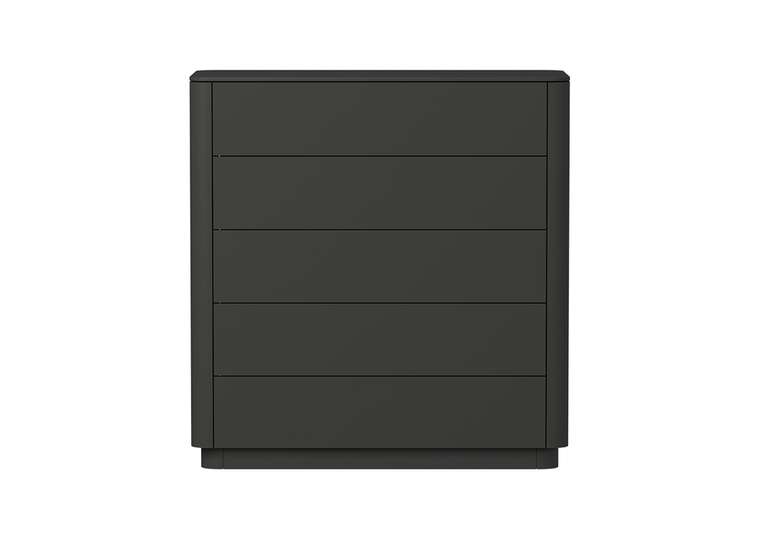 Комод Tammi черного цвета с пятью ящиками