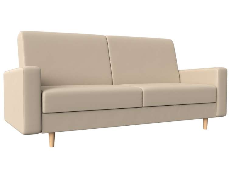 Прямой диван-кровать Бонн бежевого цвета (экокожа)
