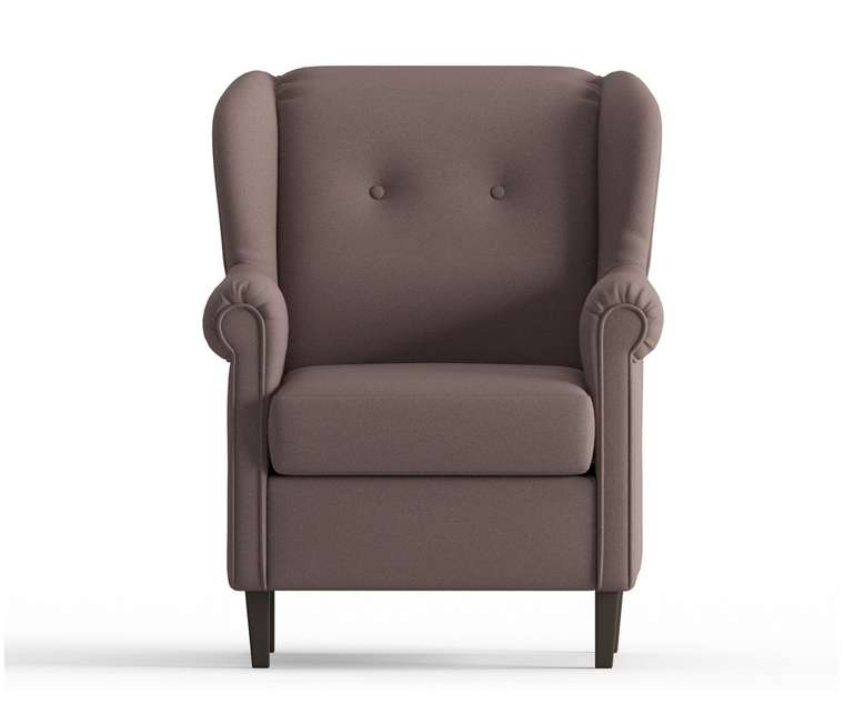 Кресло из велюра Леон светло-коричневого цвета