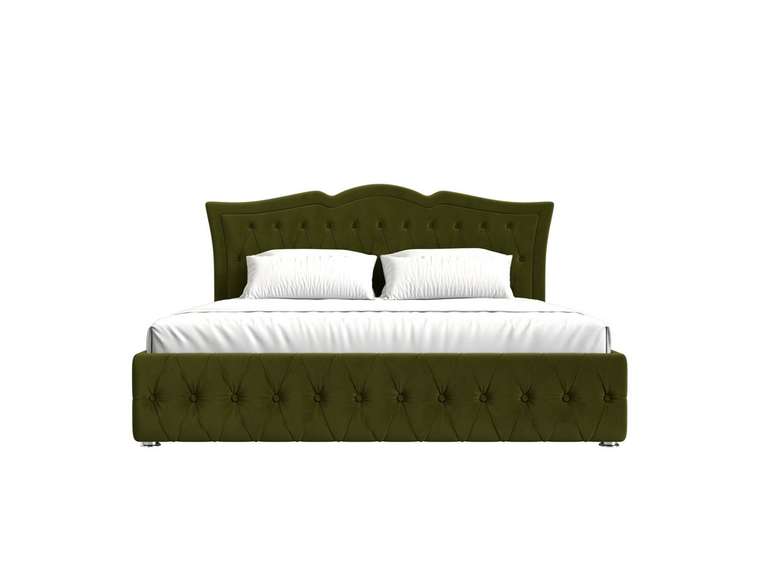 Кровать Герда 200х200 зеленого цвета с подъемным механизмом 