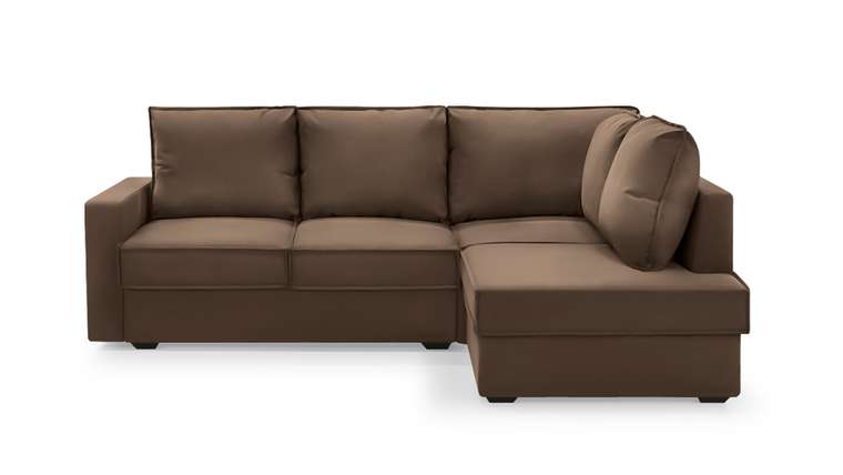 Угловой диван-кровать Колфилд коричневого цвета