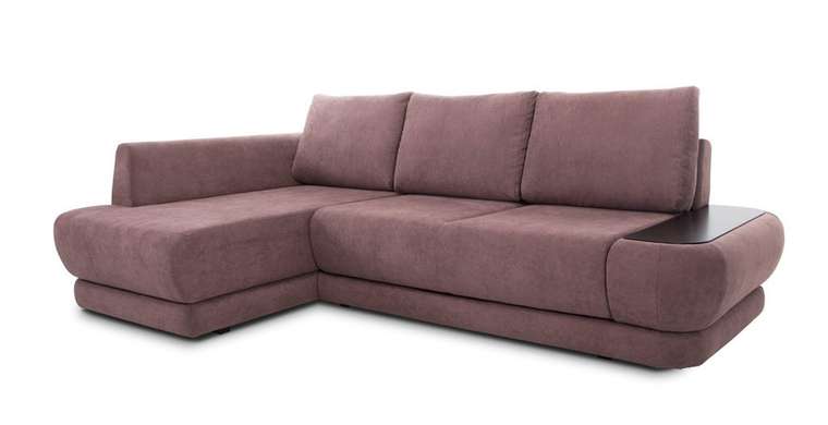 Угловой диван-кровать Гранде коричневого цвета