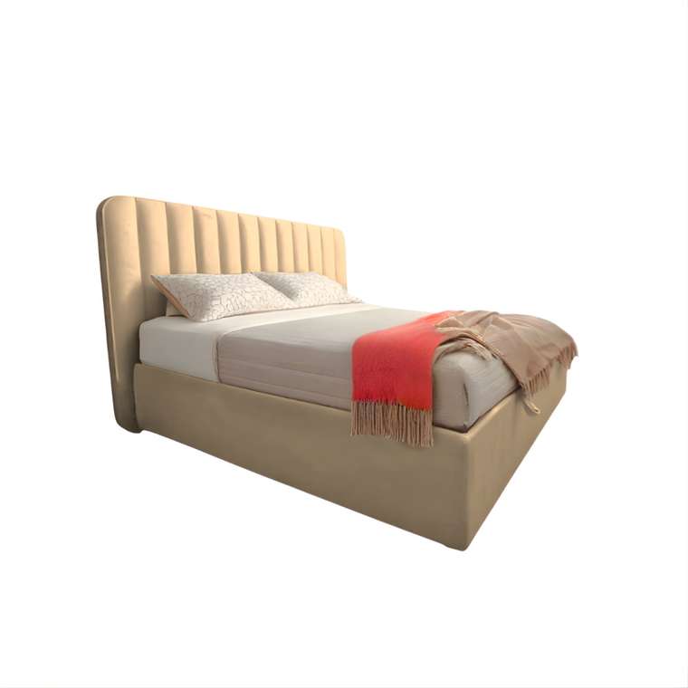 Кровать Beauty 160х200 бежевого цвета с подъемным механизмом