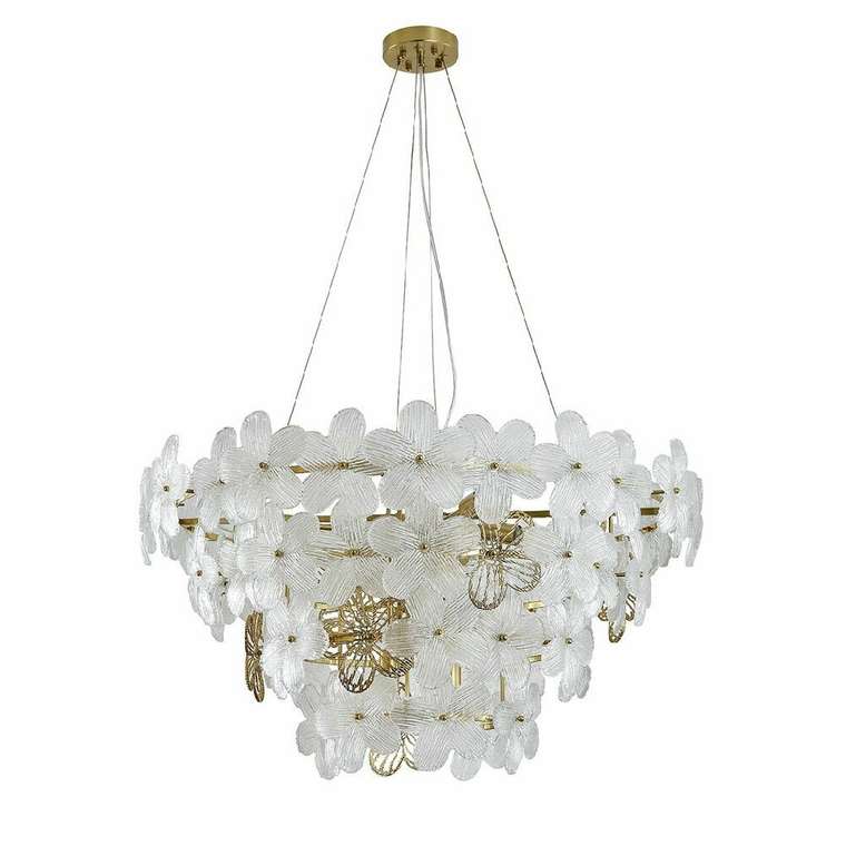 Подвесная люстра Fiori V000556 из металла и стекла