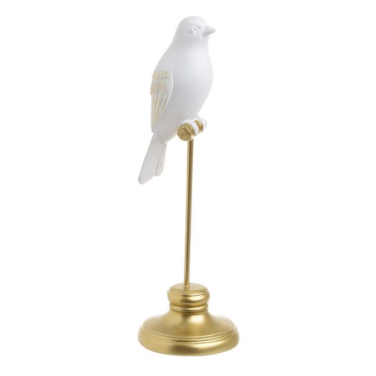 Статуэтка Птица бело-золотого цвета