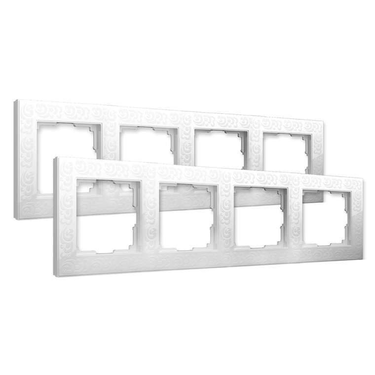 W0042301/ Рамка на 4 поста Flock (белый) - комплект 2 шт. W0042301 Flock белый