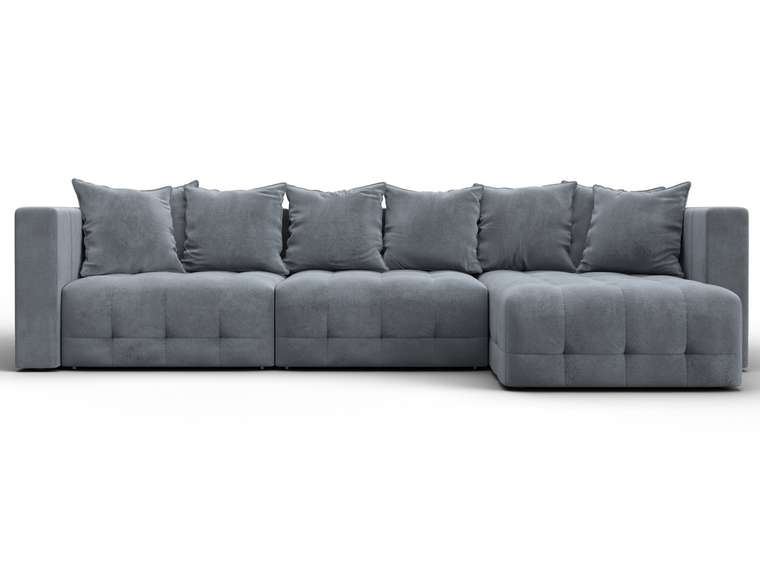 Угловой диван-кровать Лига-052 Лонг серого цвета