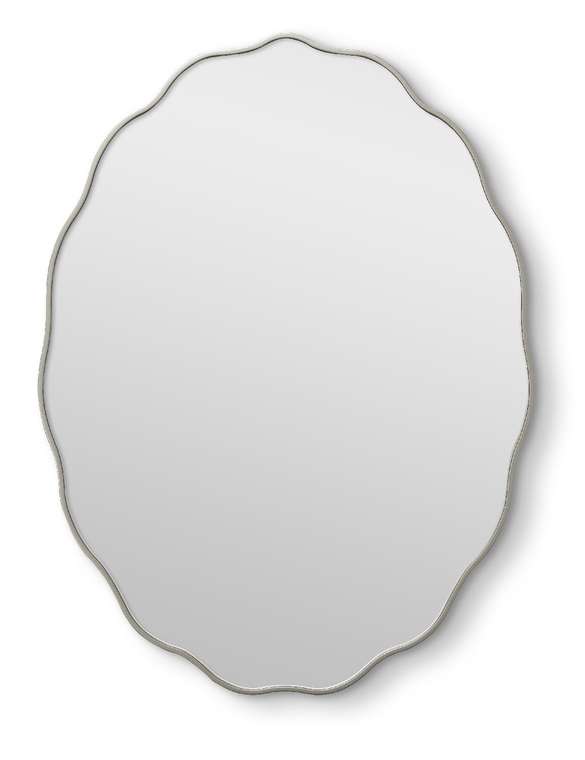 Настенное зеркало Fancy Oval 60х80 серебряного цвета