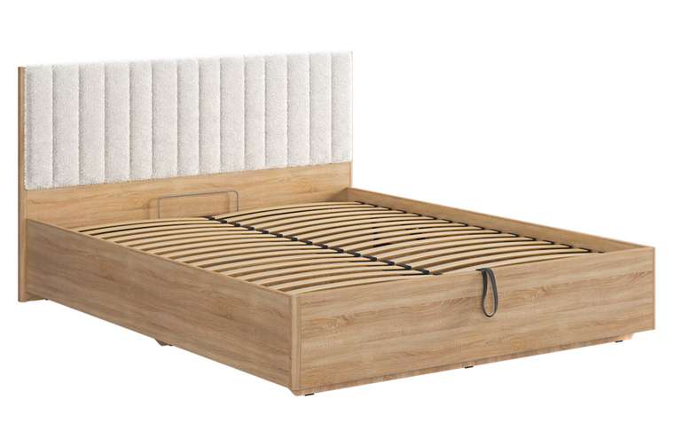 Кровать Юлия 160х200 бежевого цвета с подъемным механизмом