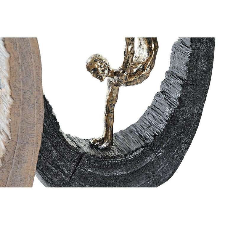 Декоративная фигура 24 x 8 x 36 cm Чёрный Позолоченный (2 штук)