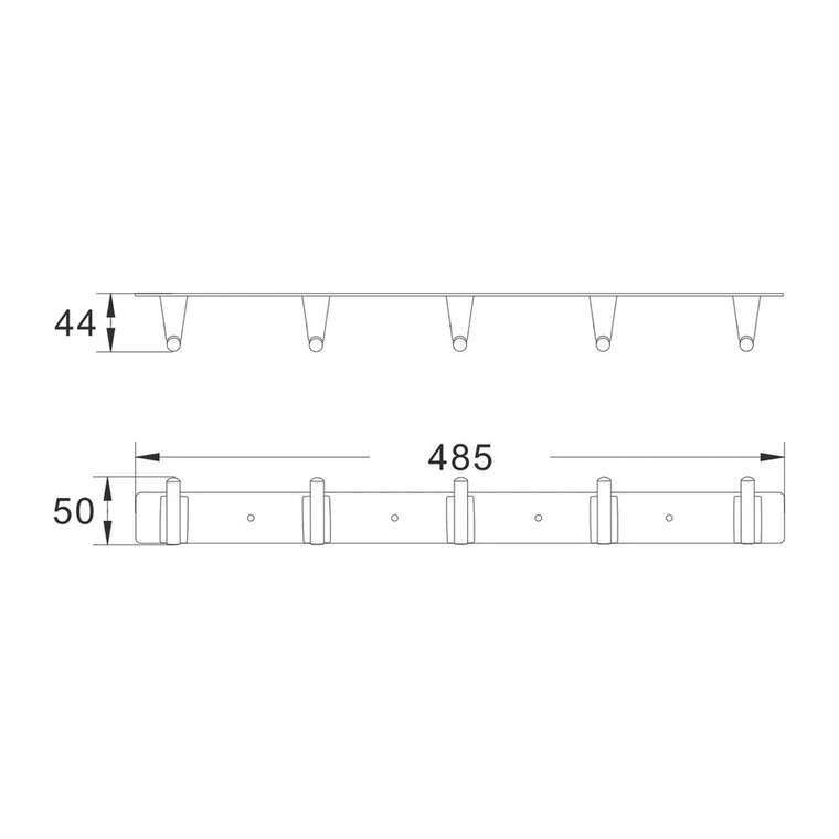 Планка с 5 крючками Shevanik SG5751C, белый