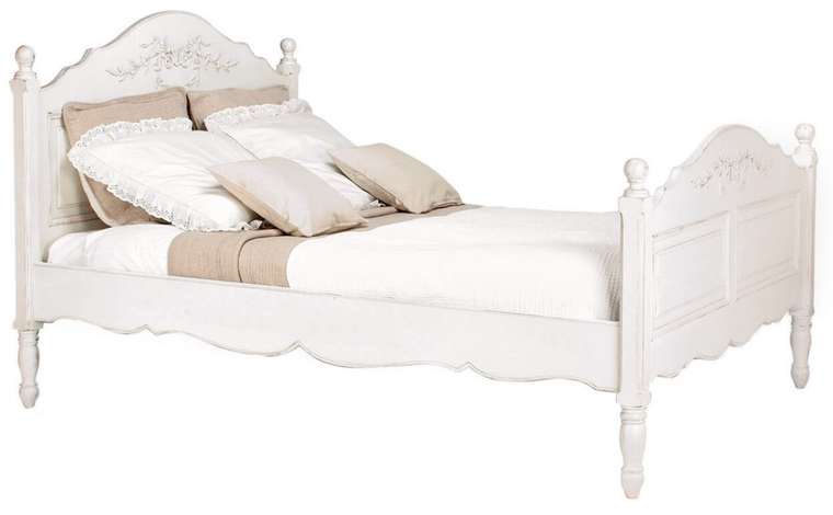 Кровать Марсель белого цвета 200х200  