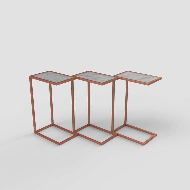 Журнальный столик "Alfred" бронзовый с бронзовым стеклом (700х350х450)