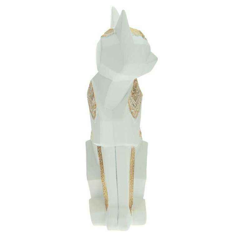 Фигурка декоративная Кошка бело-золотого цвета