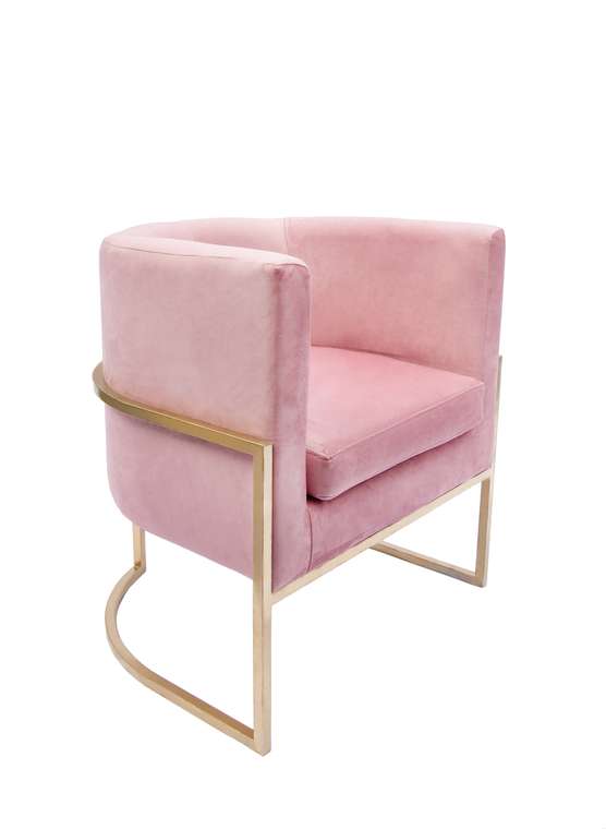 Кресло Космос на металлокаркасе розового цвета