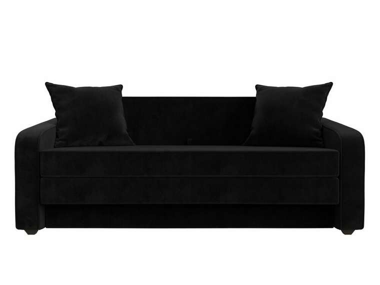 Диван-кровать Лига 013 черного цвета (велюр)