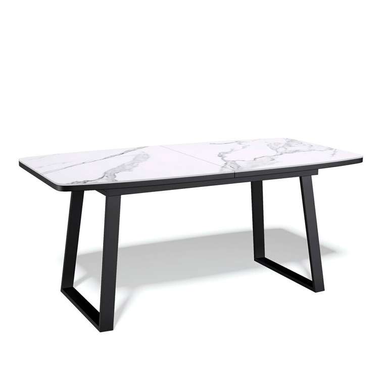 Раскладной обеденный стол AZ140 черно-белого цвета
