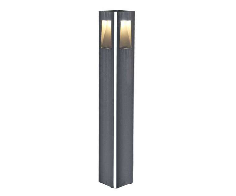 Светильник уличный серый 220V w12*12 h80 Led 4*3W (4000K) Декоративная подсветка зеленая.