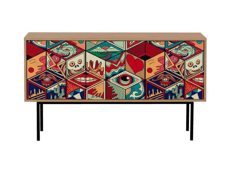 Тумба под TV Boho М коричневого цвета на металлических ножках