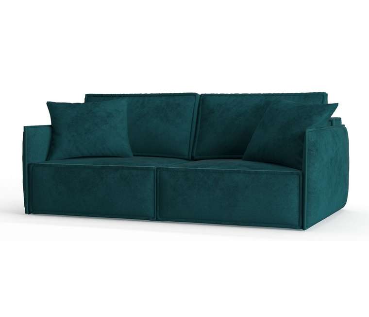 Диван-кровать из велюра Лортон темно-зеленого цвета