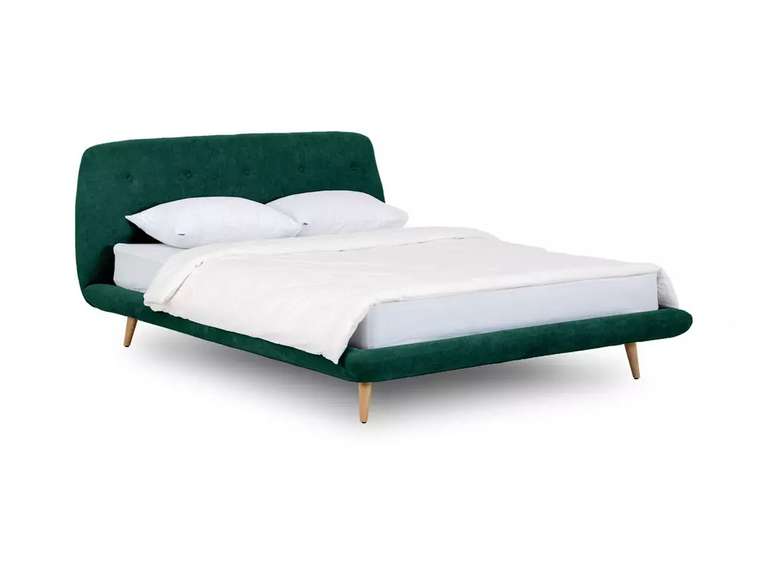 Кровать Loa 160х200 зеленого цвета без подъемного механизма