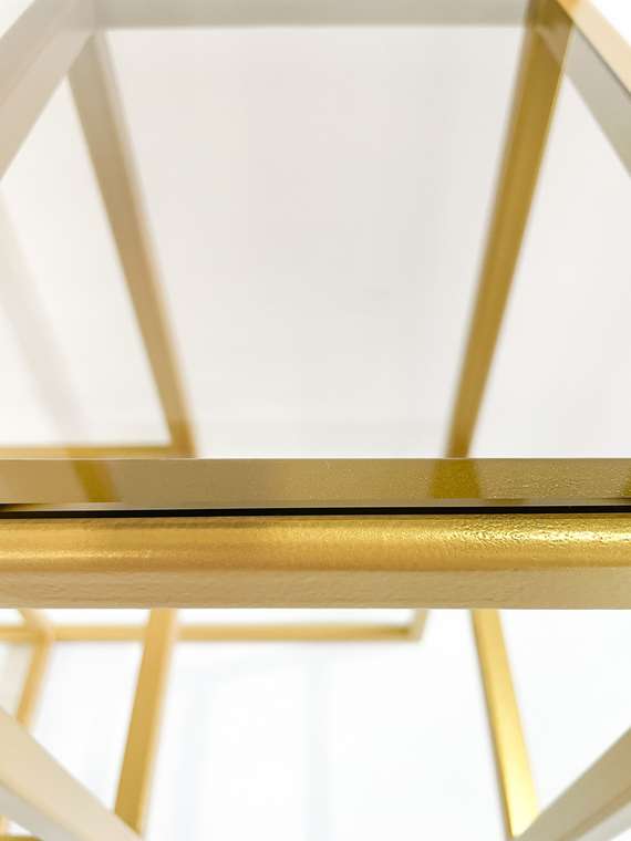 Журнальный столик "Elsa" золото с бронзовым стеклом (450х450х450)