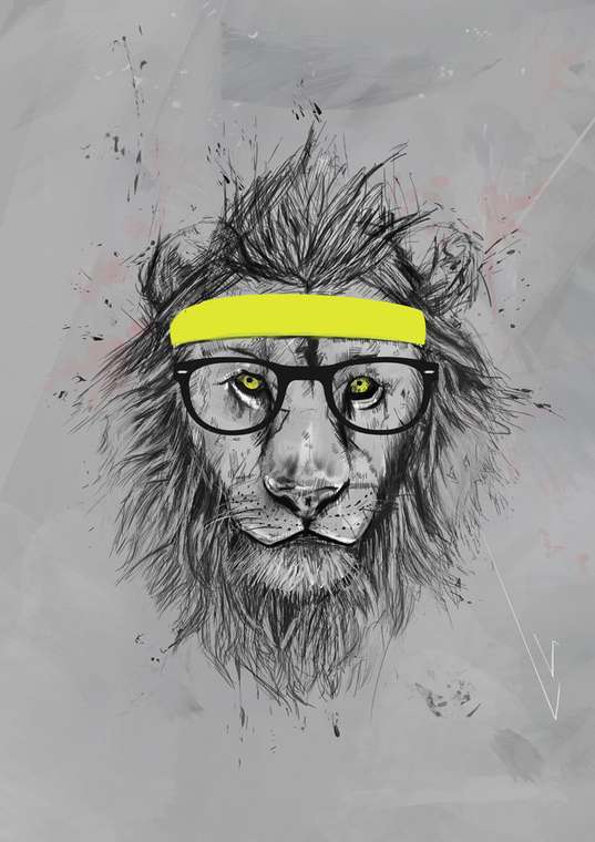 Принт «Hipster Lion» by Balazs Solti