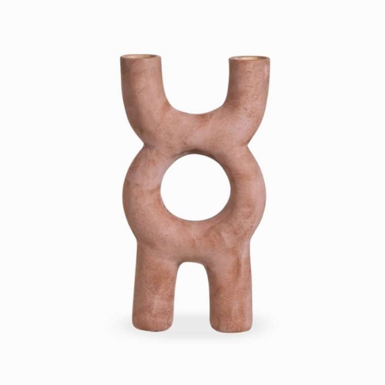 Ваза Double Hole бежевого цвета
