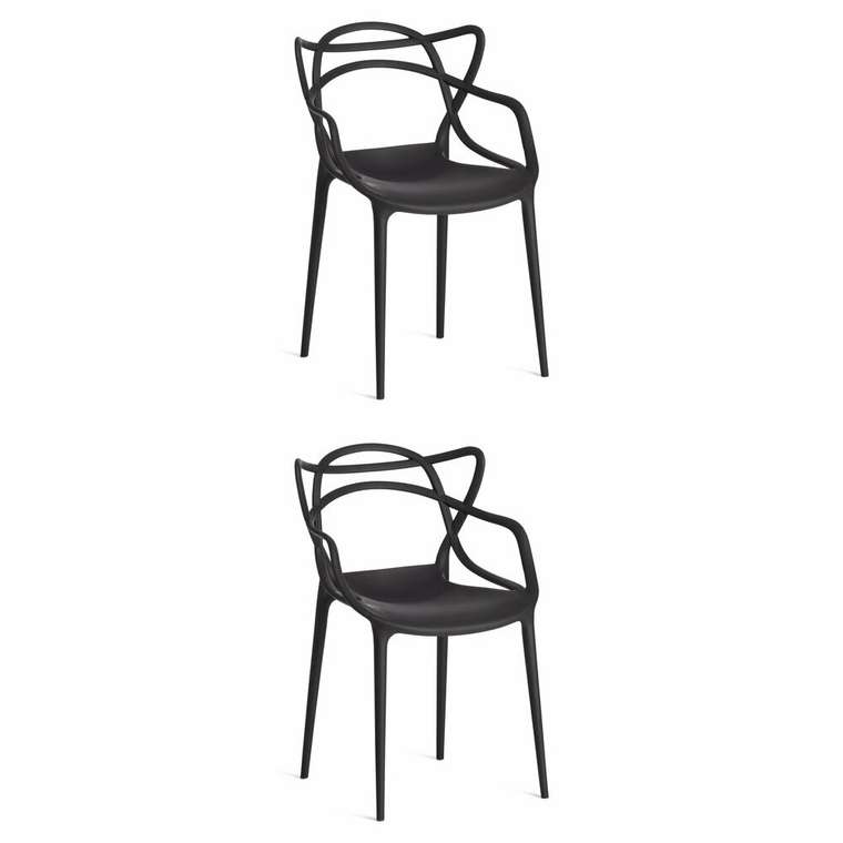 Набор из двух стульев Cat Chair черного цвета