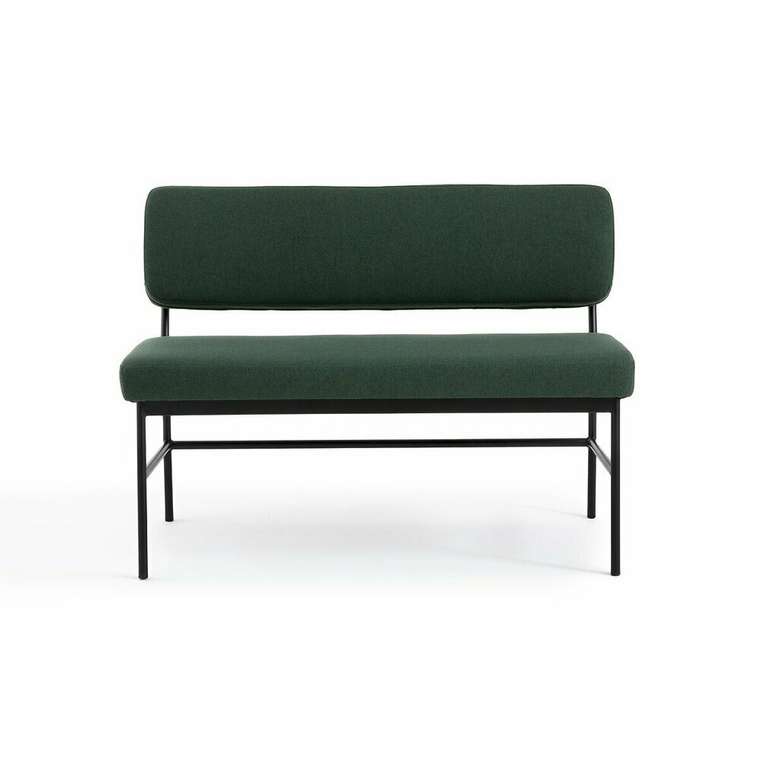 Скамейка для столовой двухместная Joao темно-зеленого цвета