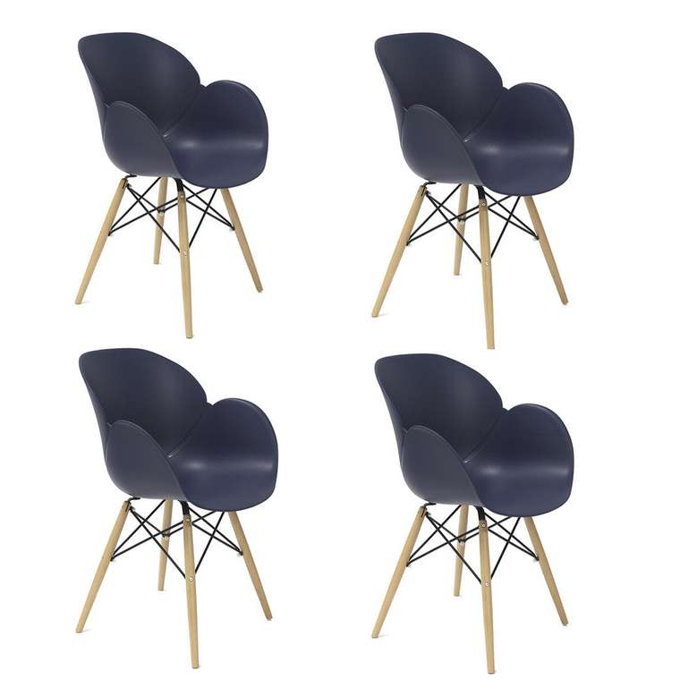 Набор из четырех стульев Колонель синего цвета