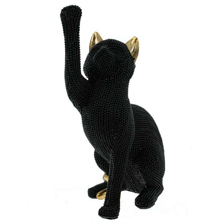 Фигурка декоративная Кошка черного цвета