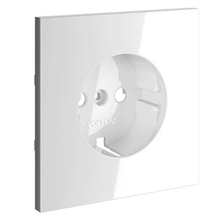 Накладка для розетки с заземлением, S70 (белый глянцевый)