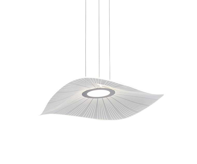 Подвесной светодиодный светильник Жасмин бело-серого цвета