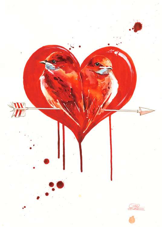 Принт "Love Birds" by Lora Zombie