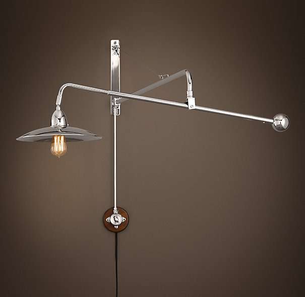 Бра 1940s architect`s boom sconce - polished nickel