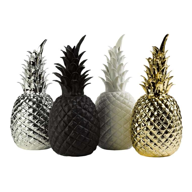 Декор Pineapple silver серебряного цвета  
