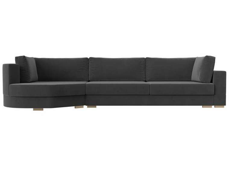 Угловой диван-кровать Лига 026 серого цвета левый угол