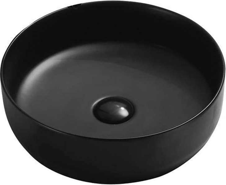 Раковина накладная Ceramica Nova Element черного цвета круглая 39 см